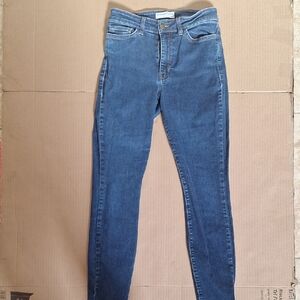 American Apparel Women's High Rise Pencil Skinny Jeans. Vintage, Dark Stone Wash